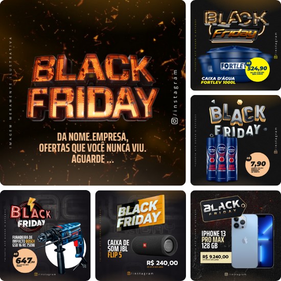 Posts Prontos Para Black Friday Pack Canva Artes