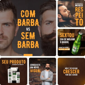 Imagem do Produto Pack de Artes para Barbearias e Barber Shop Editáveis no Canva