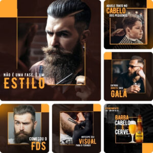 Imagem do Produto Pack de Artes para Barbearias e Barber Shop Editáveis no Canva