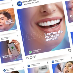 Artes para Consultório Odontológico Editáveis no Canva _ Posts Prontos com Títulos e Legendas para Facebook e Instagram