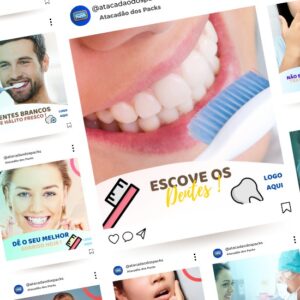 Artes para Dentistas Editáveis no Canva Pack com 50 Posts Prontos + Legendas para Facebook e Instagram