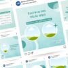 Pack de Artes para Clínica Médica Editáveis no Canva Posts Prontos com Títulos e Legendas