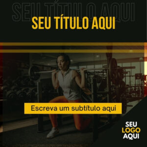 Imagem do Produto Pack de Posts Prontos para academia de Musculação, Ginástica, Personal Trainer e Crossfit Editáveis no Canva