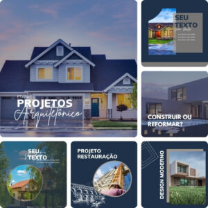 Imagem do Produto Pack de Posts Prontos para Arquitetos com Artes Editáveis no Canva