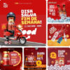 Imagem do Produto Pack de Posts para Delivery de Bebidas com Artes Editáveis no Canva