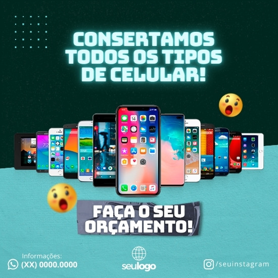 Imagem do Produto Pack de Posts Prontos para Assistência Técnica de Celulares com Artes Editáveis no Canva