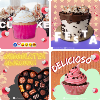 Posts para Confeitaria 02 - Pack Canva com 10 Artes