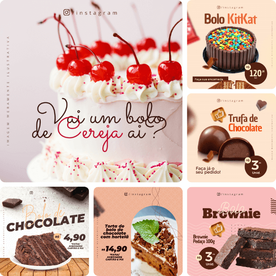 Posts para Confeitaria 03 - Pack Canva com 30 Artes EditÃƒÆ’Ã†â€™Ãƒâ€ Ã¢â‚¬â„¢ÃƒÆ’Ã¢â‚¬Å¡Ãƒâ€šÃ‚Â¡veis