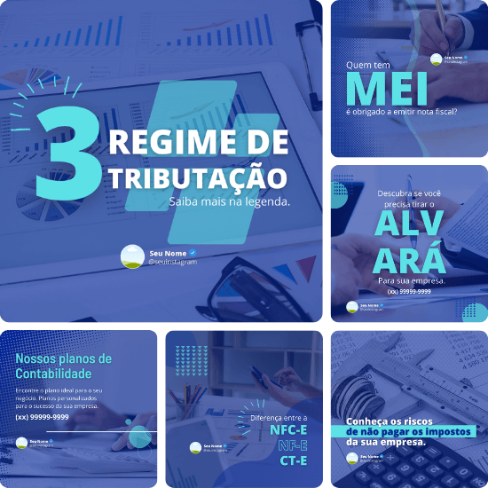 Posts para Contabilidade 04 - Pack Canva com 25 Artes