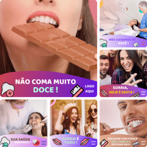 Posts para Dentistas 02 - Pack Canva com 50 Artes