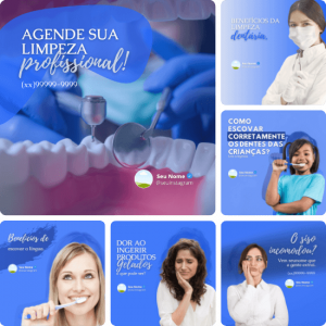 Posts para Dentistas 06 - Pack Canva com 25 Artes