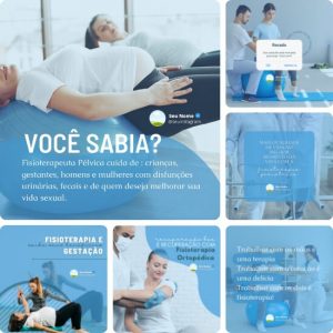 Pack de Posts para Clínica de Fisioterapia e Fisioterapeutas Artes Editáveis no Canva