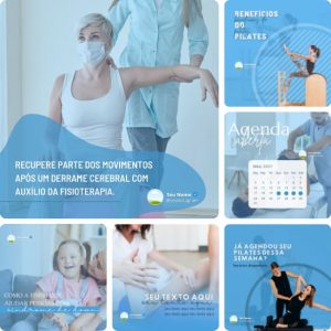 Pack de Posts para Clínica de Fisioterapia e Fisioterapeutas Artes Editáveis no Canva