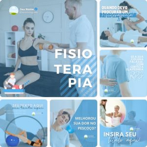 Pack de Posts para Clínica de Fisioterapia e Fisioterapeutas Artes Editáveis no Canva