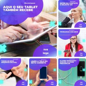 Imagem do Produto Pack de Posts Prontos para Assistência Técnica de Celulares com Artes Editáveis no Canva