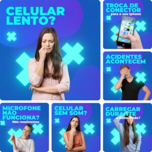 Imagem do Produto Pack de Posts Prontos para Assistência Técnica de Celulares com Artes Editáveis no Canva