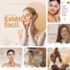 Imagem do Produto Posts Prontos para Centro de Estética Corporal e Facial Editáveis no Canva com Títulos e Legendas