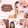 Imagem do Produto Posts Prontos para Clínica de Estética e Tratamento Facial Editáveis no Canva com Títulos e Legendas