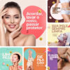 Imagem do Produto Posts Prontos para Clínica de Tratamento Facial e Corporal Editáveis no Canva com Títulos e Legendas