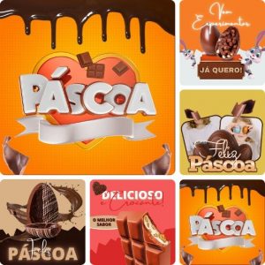 Pack de Posts Prontos para Páscoa com Artes Editáveis no Canva