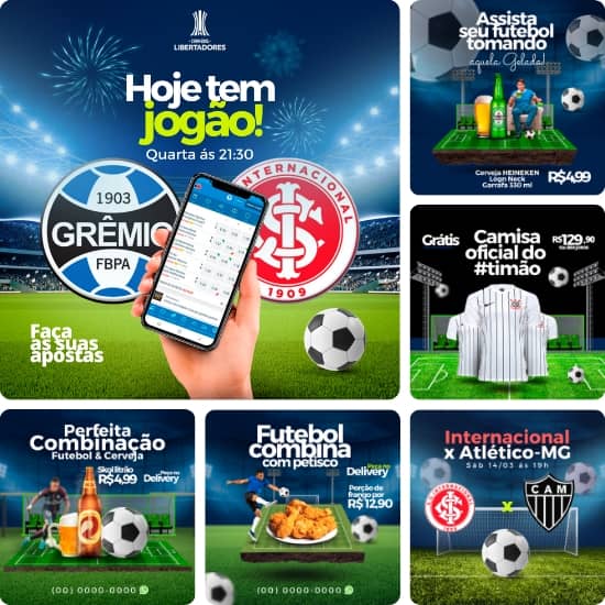 47 artes para partidas de futebol 100 editaveis canva