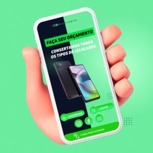 Cartão Digital Interativo para Loja de Celular - Pack Canva com 05 Artes Editáveis - atacadaodospacks.com