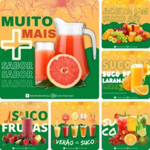 Posts Prontos para Casa de Sucos - Pack Canva com 10 Artes