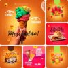 Posts Prontos para Sorveteria 02 - Pack Canva com 16 Artes Editáveis