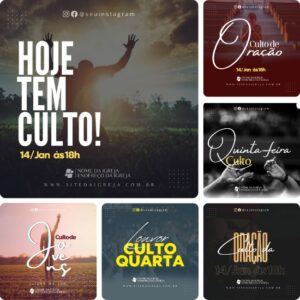 Artes para Igrejas Editáveis no Canva