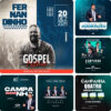 Artes para Igrejas Eventos Gospel Editáveis no Canva 03- Pack de Posts Prontos para Facebook e Instagram