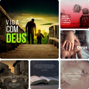 Artes para Igrejas Gospel Editáveis no Canva 04 - Pack de Posts Prontos para Facebook e Instagram