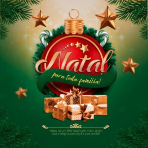 Pack de Artes para Natal Editáveis no Canva Posts Prontos para Redes Sociais Social Media Facebook e Instagram com Títulos e Legendas