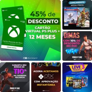 Posts Prontos para Loja de Games Editáveis no Canva Pack de Artes para Facebook e Instagram