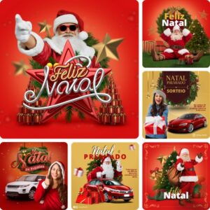 Posts Prontos para Natal - Pack Canva com 40 Artes Editáveis para Facebook e Instagram