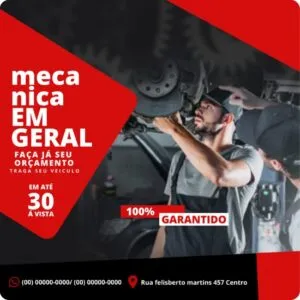 Posts Prontos para Oficina Mecânica 02 - Pack Canva com 13 Artes