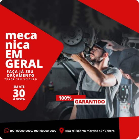 Posts Prontos para Oficina Mecânica 02 - Pack Canva com 13 Artes