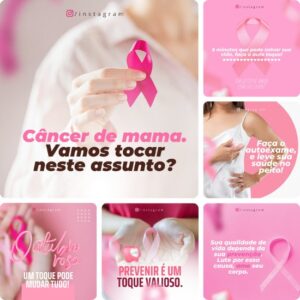 Posts Prontos para Outubro Rosa – Pack Canva com 33 Artes Editáveis para Instagram e Facebook