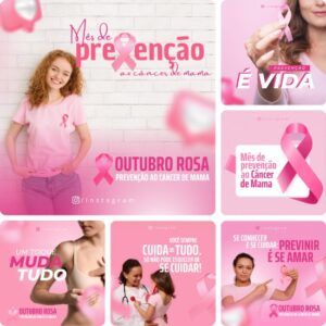 Posts Prontos para Outubro Rosa – Pack Canva com 33 Artes Editáveis para Instagram e Facebook