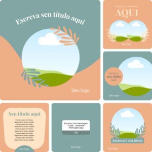 Posts Prontos para Yoga Artes Editáveis no Canva