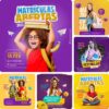 Artes Matrículas Abertas para Escolas e Cursos Editáveis no Canva