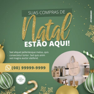 Pack de Artes para Ofertas de Natal Editáveis no Canva Posts Prontos para Redes Sociais Social Media Facebook e Instagram com Títulos e Legendas