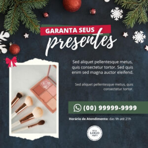 Pack de Artes para Ofertas de Natal Editáveis no Canva Posts Prontos para Redes Sociais Social Media Facebook e Instagram com Títulos e Legendas