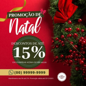 Pack de Artes para Ofertas de Natal Editáveis no Canva Posts Prontos para Redes Sociais Social Media Facebook e Instagram com Títulos e Legendas