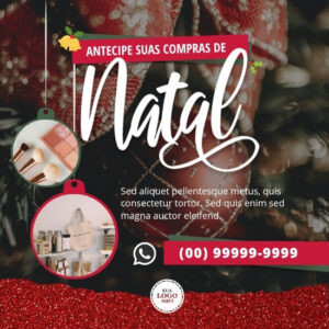 Pack de Artes para Ofertas de Natal Editáveis no Canva Posts Prontos para Redes Sociais Social Media Facebook e Instagram com Títulos e Legendas