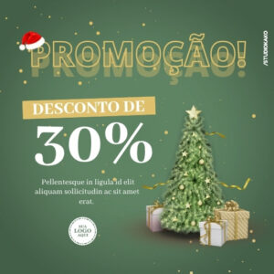 Pack de Artes para Ofertas de Natal Editáveis no Canva Posts Prontos para Redes Sociais Social Media Facebook e Instagram com Títulos e Legendas