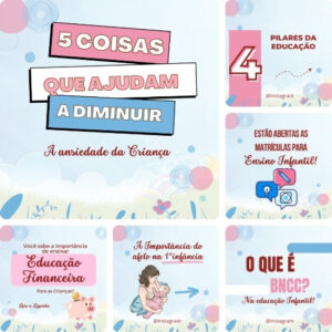 Artes para Educação Infantil Creche e Pré-Escola Editáveis no Canva