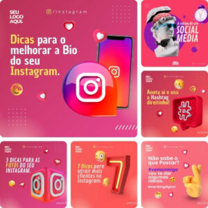 Pack de Posts Prontos para Agência de Marketing Digital Artes Editáveis no Canva