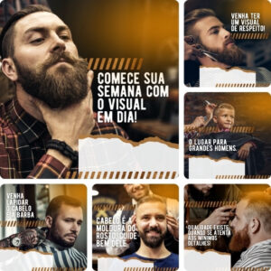 Imagem do Produto Pack de Artes para Barbearia Barbeiros Barber Shop Editáveis no Canva