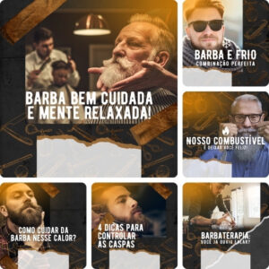 Imagem do Produto Pack de Artes para Barbearia Barber Shop Editáveis no Canva