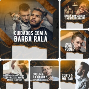 Imagem do Produto Pack de Artes para Barbearia Barber Shop Editáveis no Canva